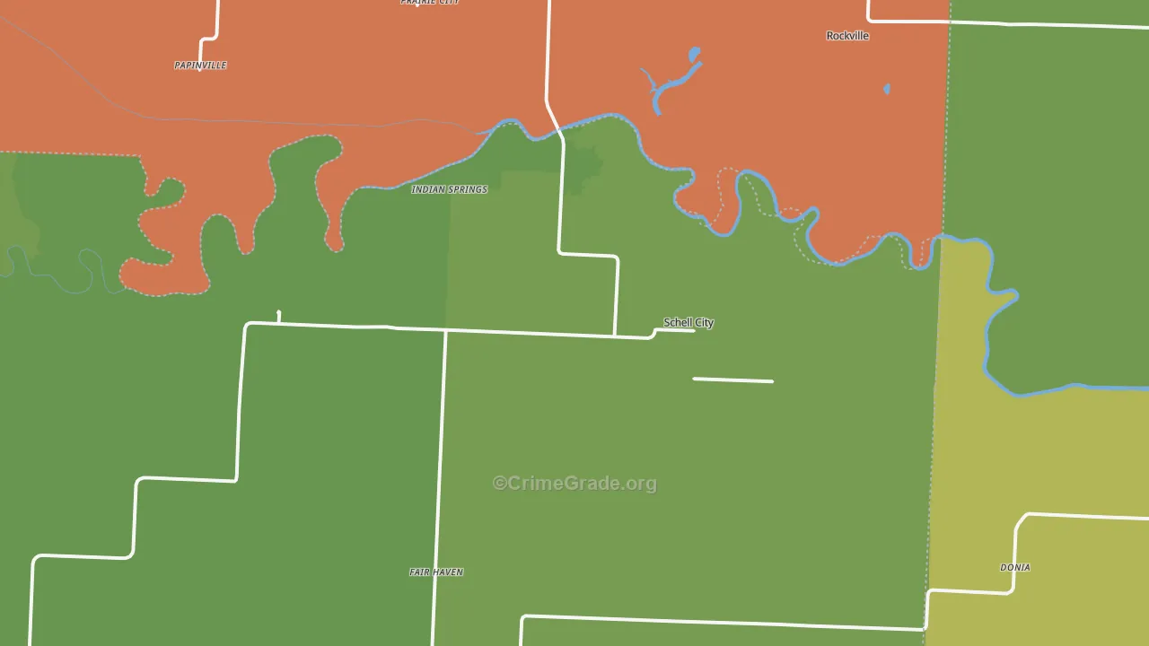 Schell City, MO Map of Vandalism Rates