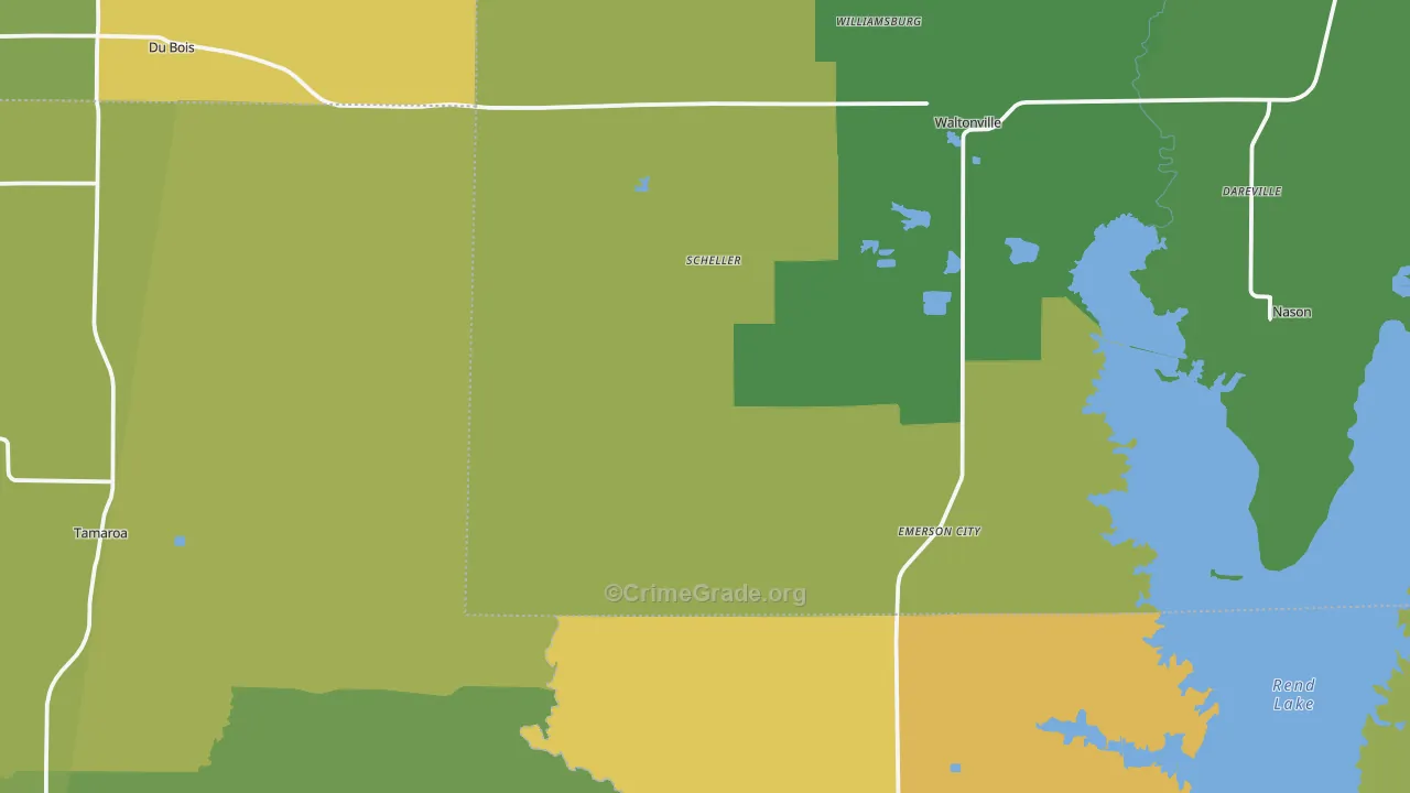 Scheller, IL Map of Vandalism Rates