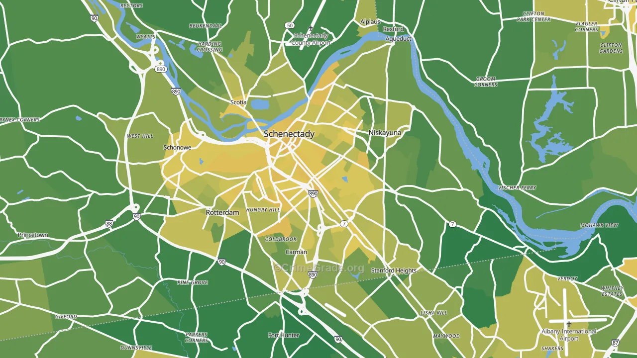 Schenectady, NY Map of Vandalism Rates