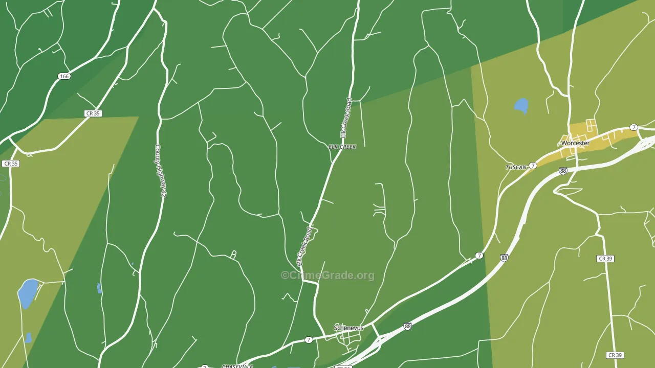 Schenevus, NY Map of Vandalism Rates