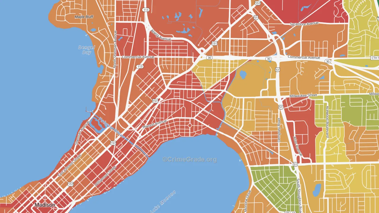 Schenk-Atwood-Starkweather-Yahar, Madison, WI Map of Vandalism Rates