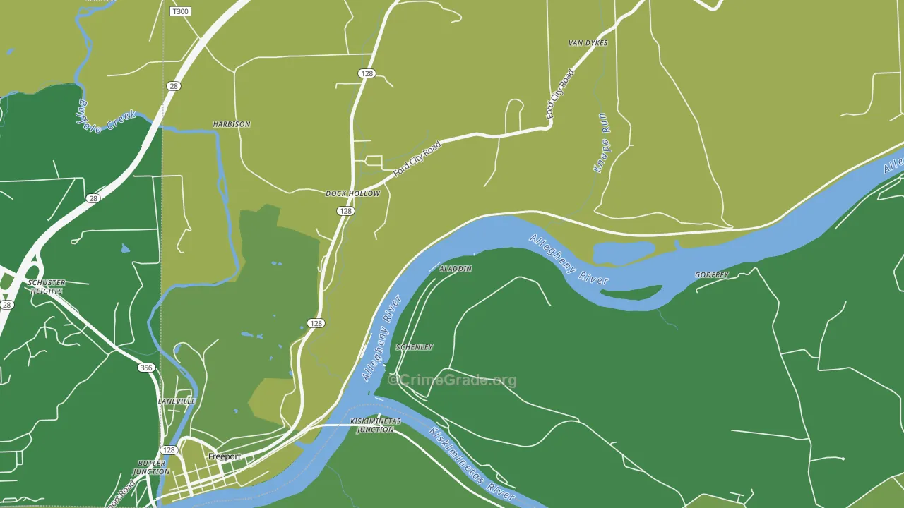 Schenley, PA Map of Vandalism Rates