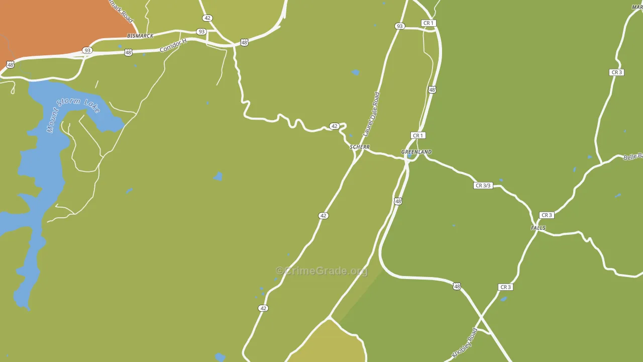 Scherr, WV Map of Vandalism Rates