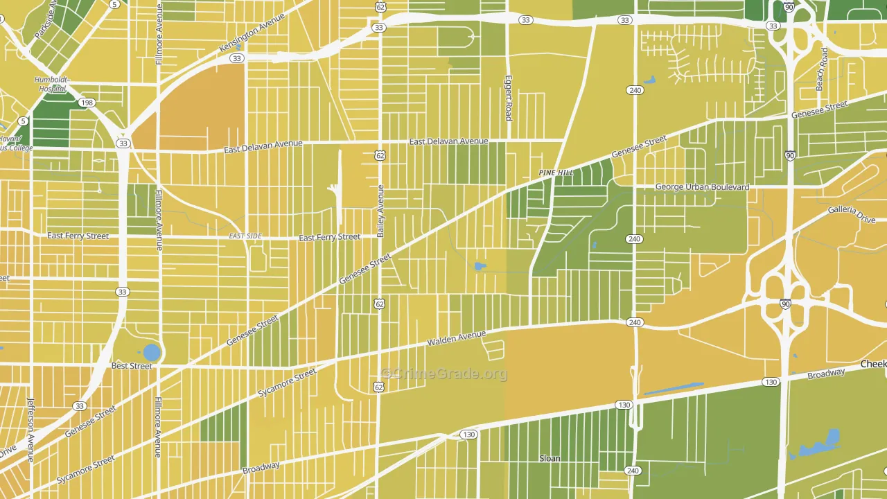 Schiller Park, Buffalo, NY Map of Vandalism Rates
