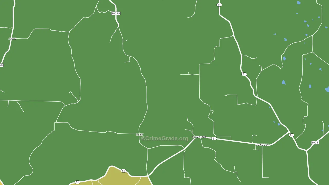 Schlatitz, MO Map of Vandalism Rates