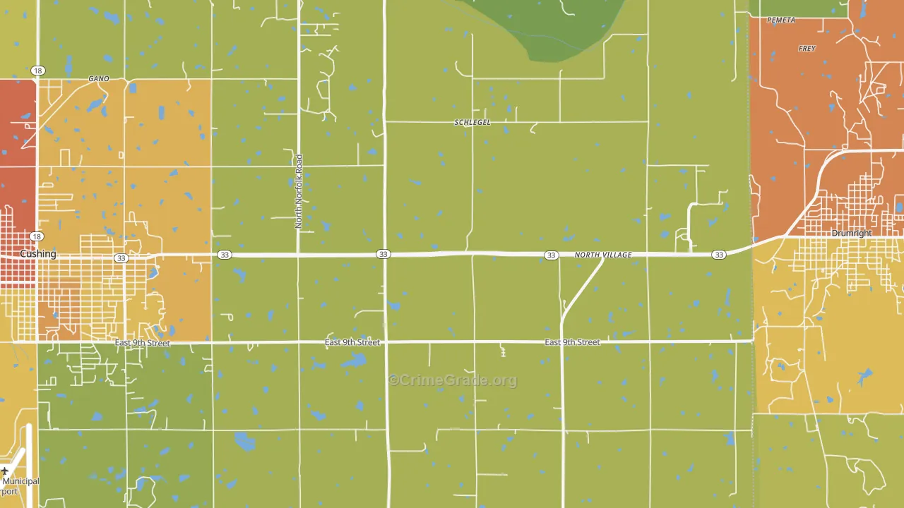 Schlegel, OK Map of Vandalism Rates