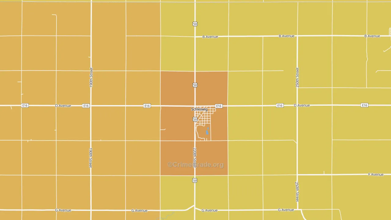 Schleswig, IA Map of Vandalism Rates