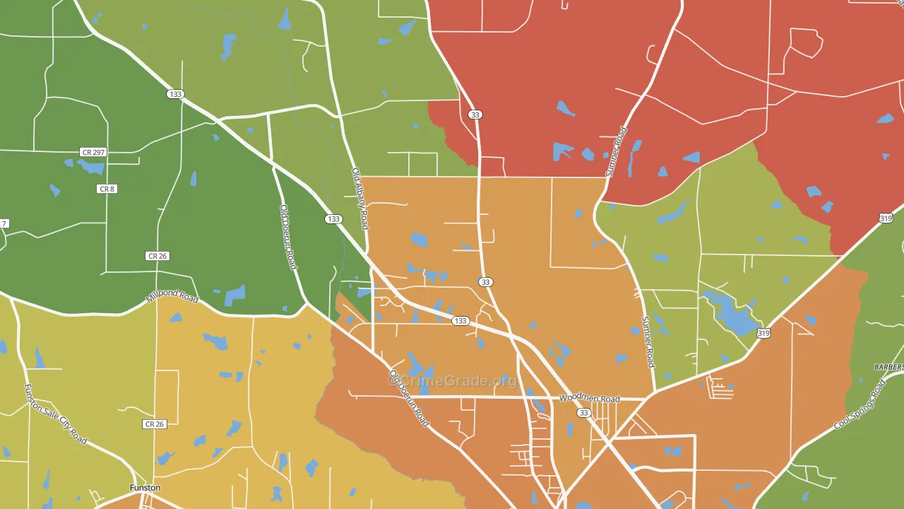 Schley, GA Map of Vandalism Rates