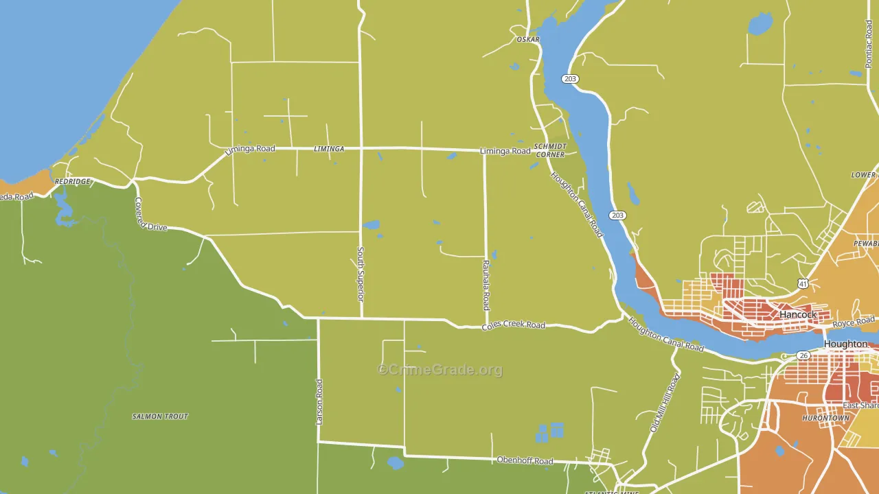 Schmidt Corner, MI Map of Vandalism Rates
