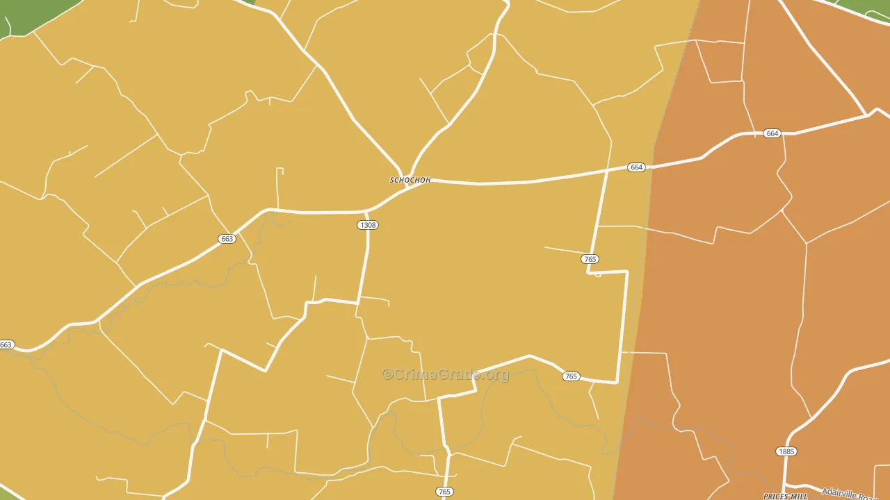 Schochoh, KY Map of Vandalism Rates