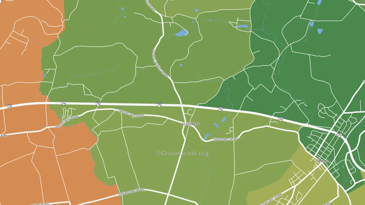 Schoeneck, PA Map of Vandalism Rates