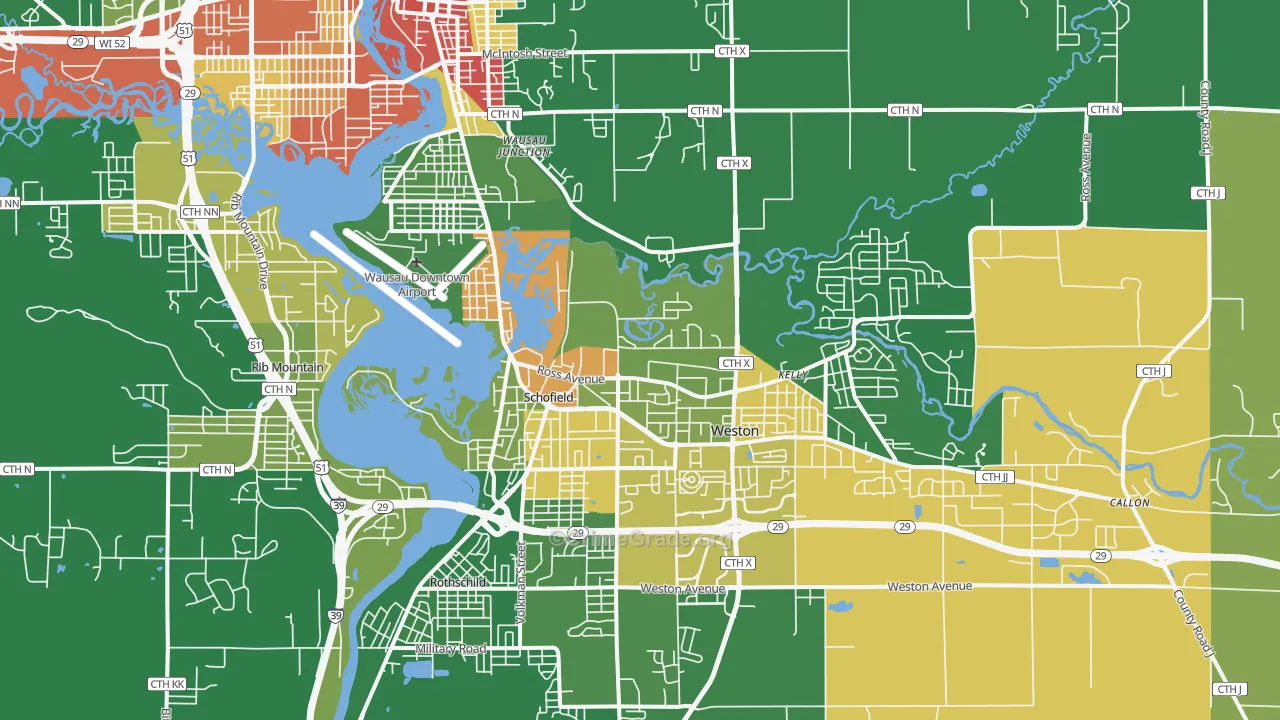 Schofield, WI Map of Vandalism Rates