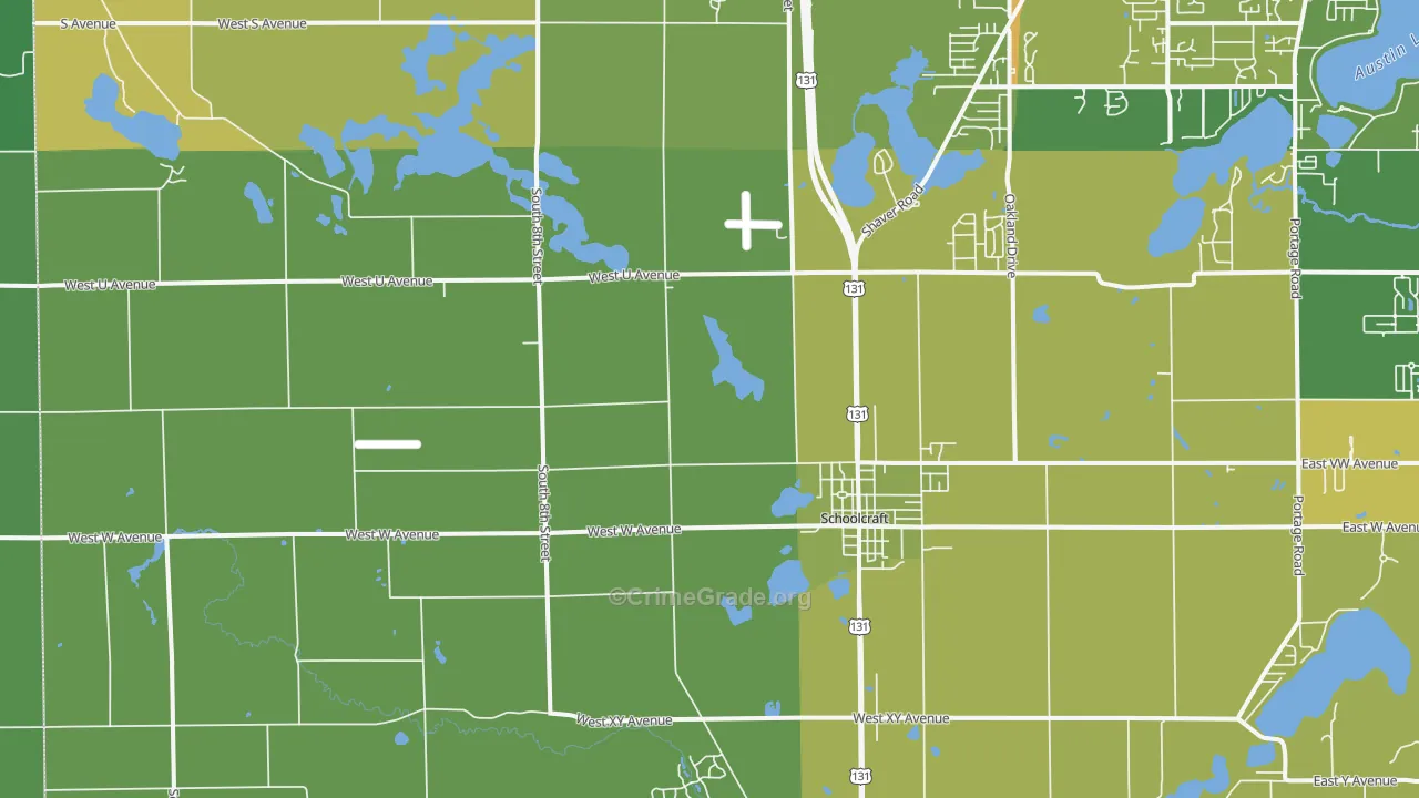 Schoolcraft, MI Map of Vandalism Rates