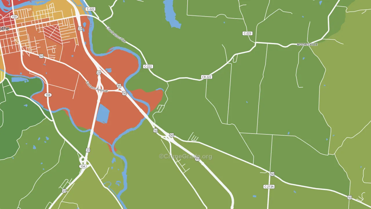Schrader, OH Map of Vandalism Rates