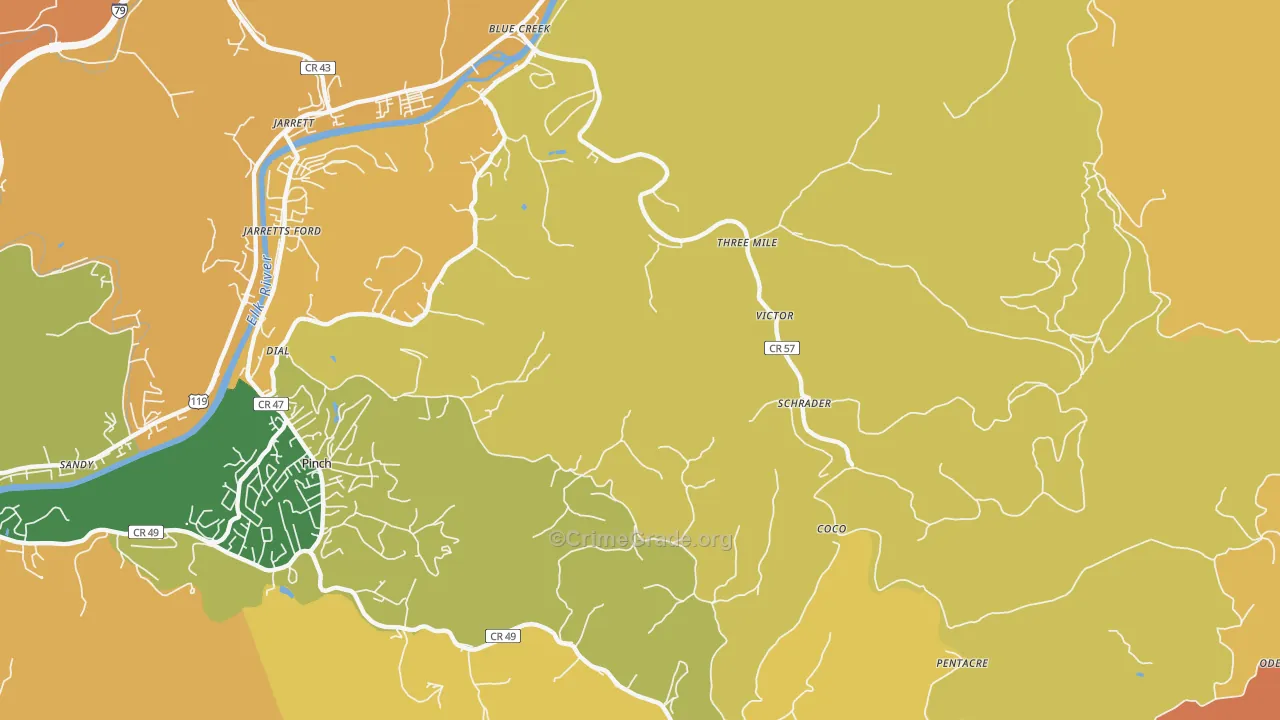 Schrader, WV Map of Vandalism Rates