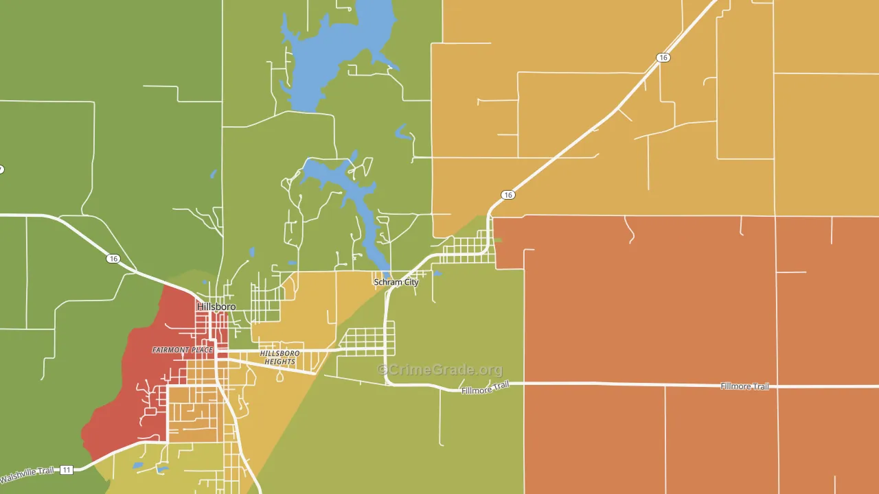 Schram City, IL Map of Vandalism Rates