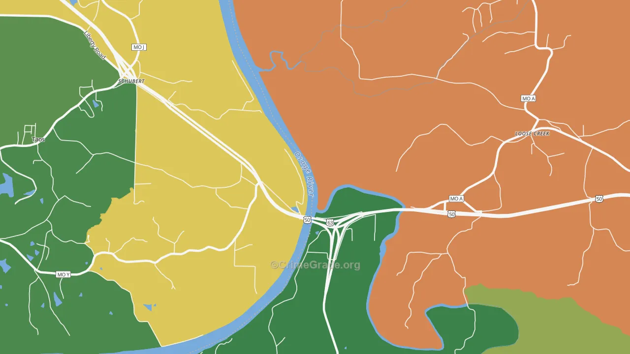 Schubert, MO Map of Vandalism Rates