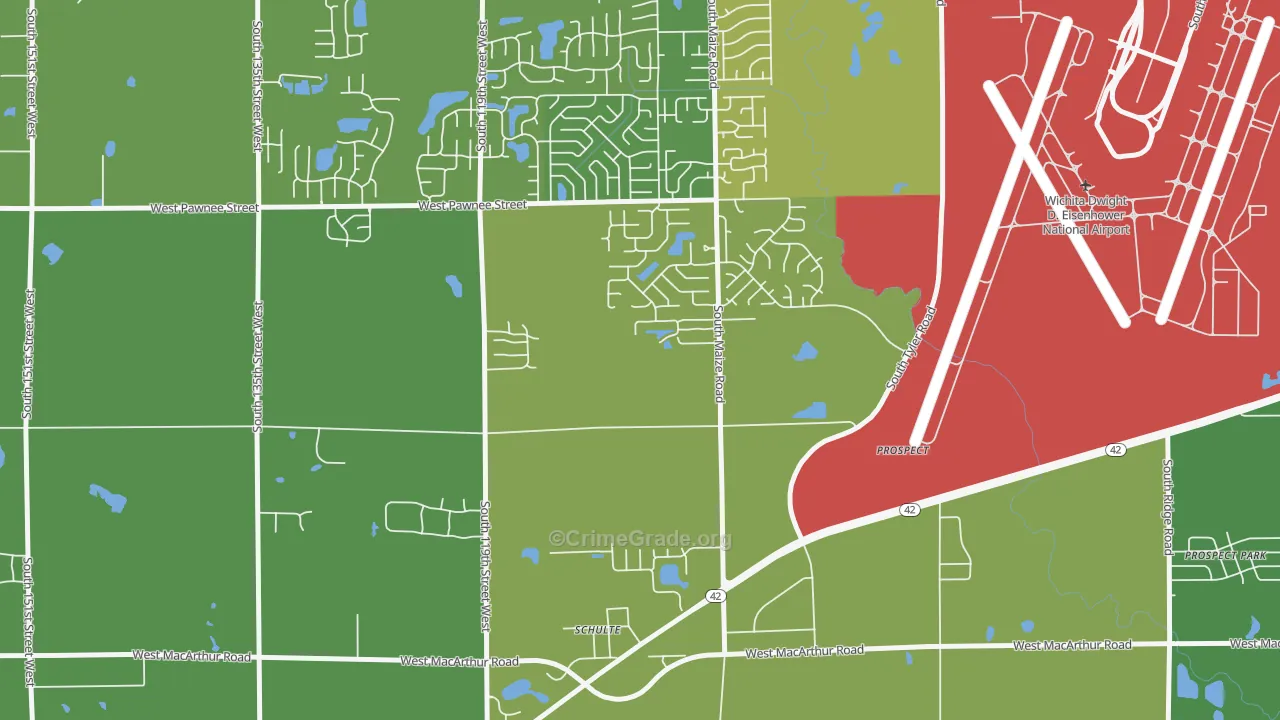 Schulte, KS Map of Vandalism Rates
