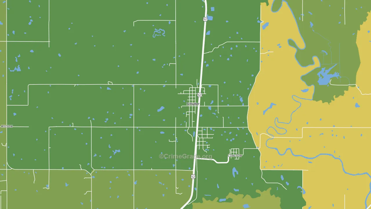Schulter, OK Map of Vandalism Rates