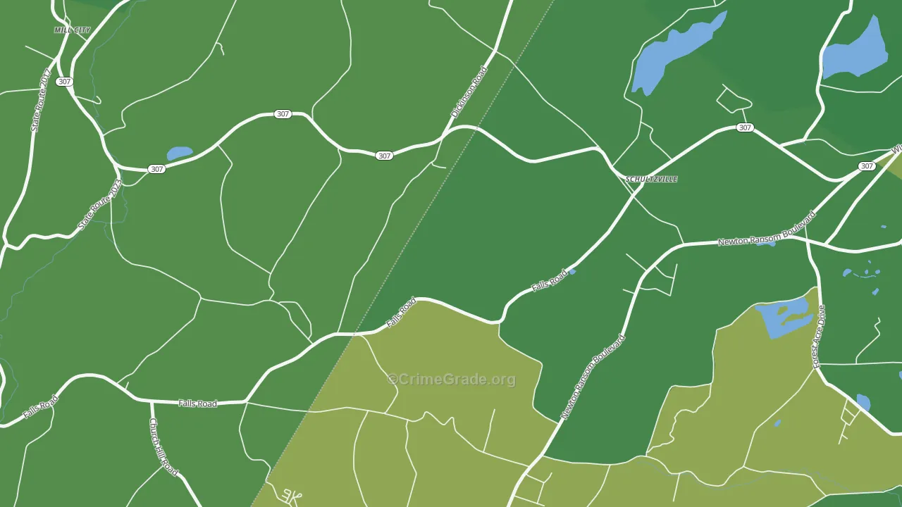 Schultzville, PA Map of Vandalism Rates