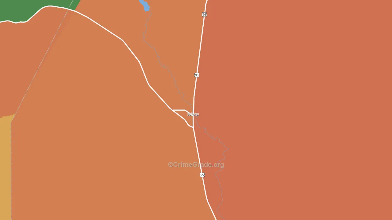 Schurz, NV Map of Vandalism Rates