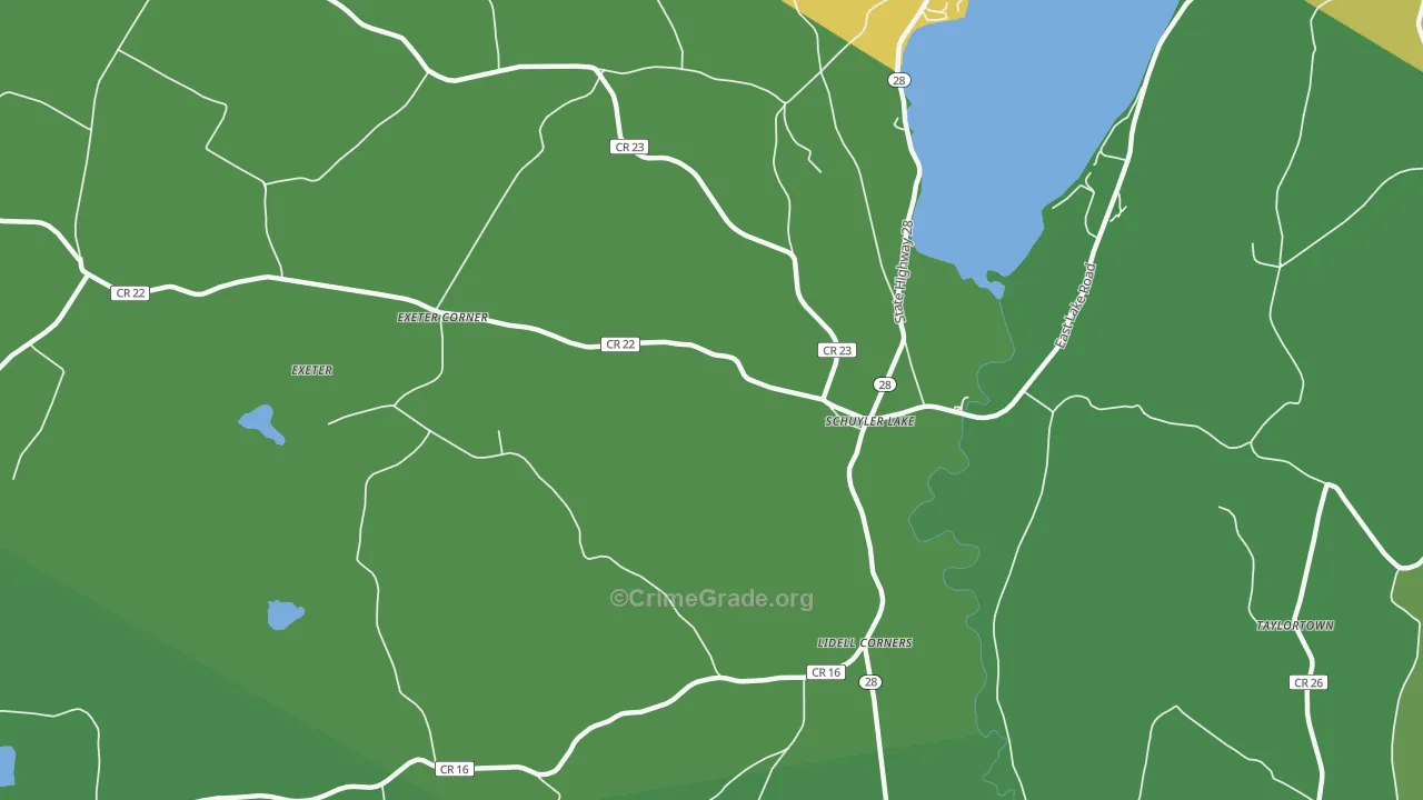 Schuyler Lake, NY Map of Vandalism Rates