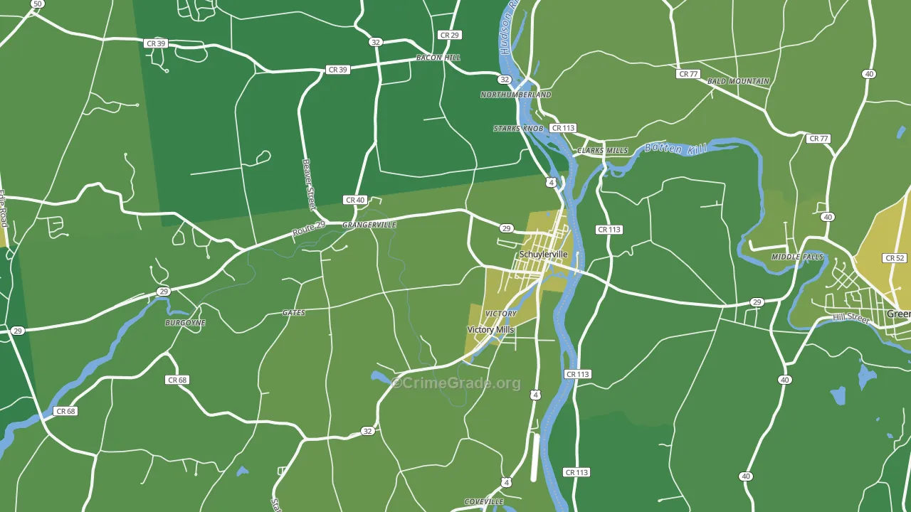 Schuylerville, NY Map of Vandalism Rates