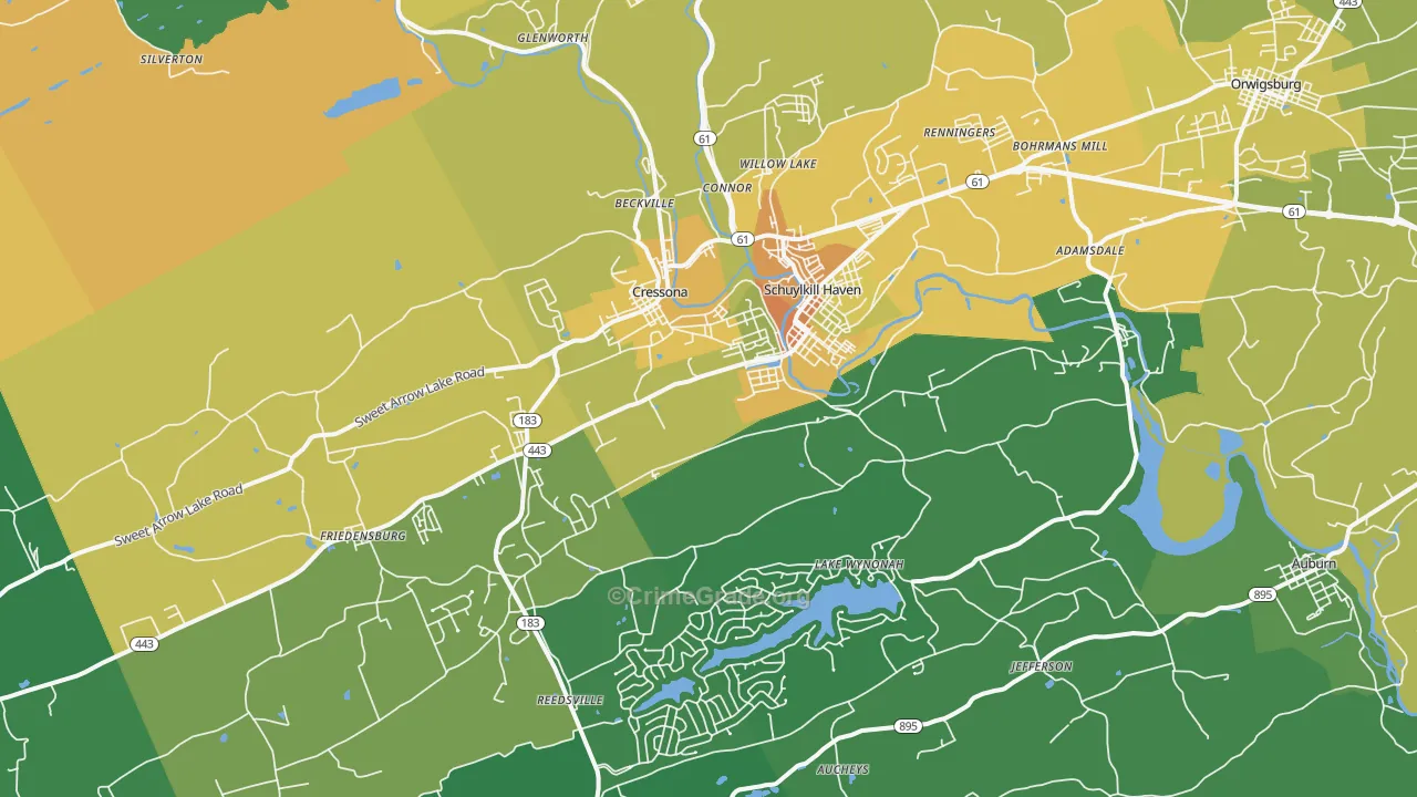 Schuylkill Haven, PA Map of Vandalism Rates