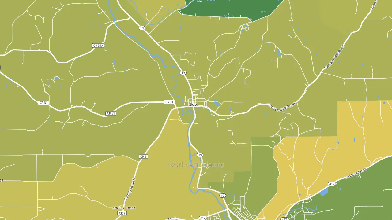 Scio, NY Map of Vandalism Rates