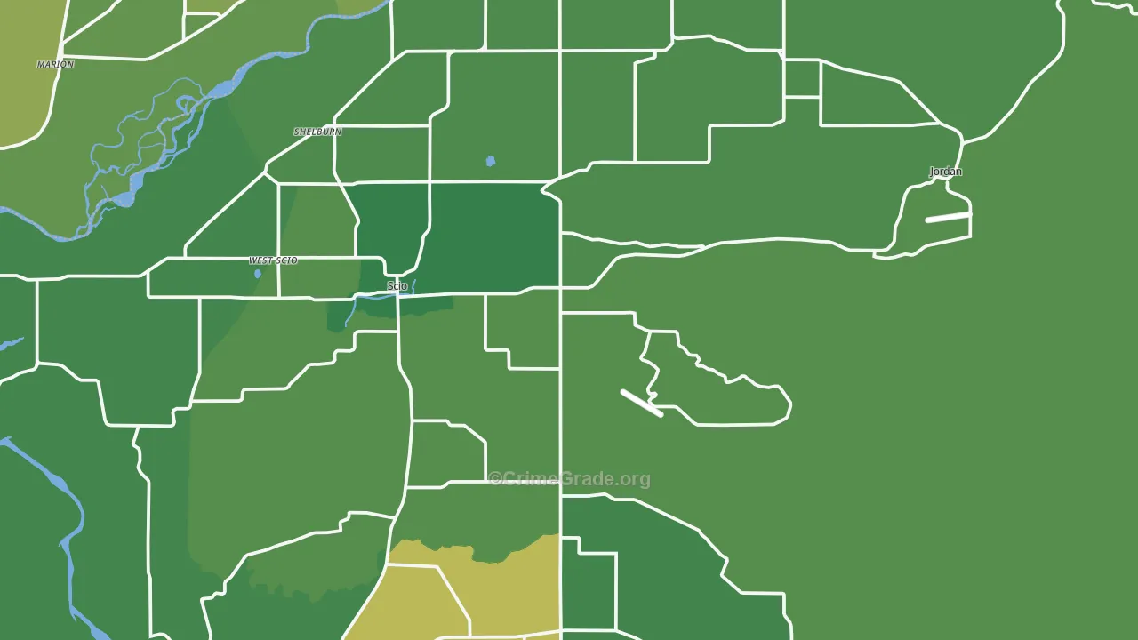 Scio, OR Map of Vandalism Rates