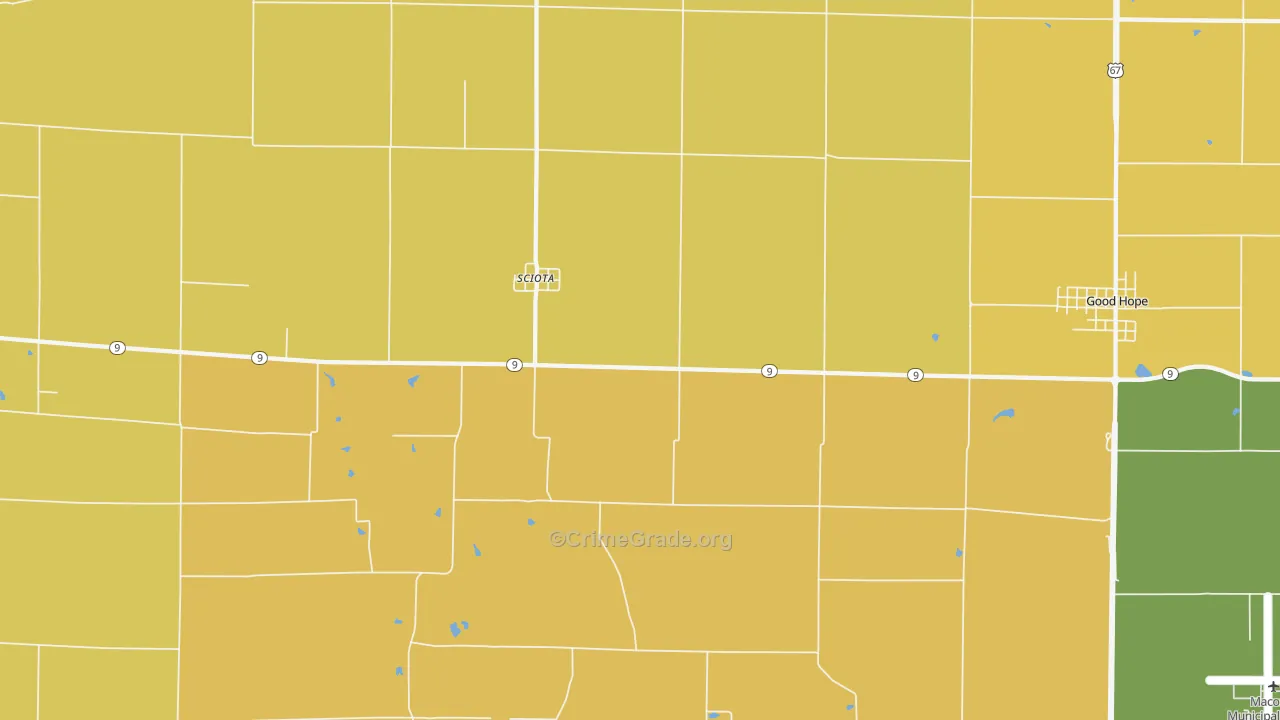 Sciota, IL Map of Vandalism Rates