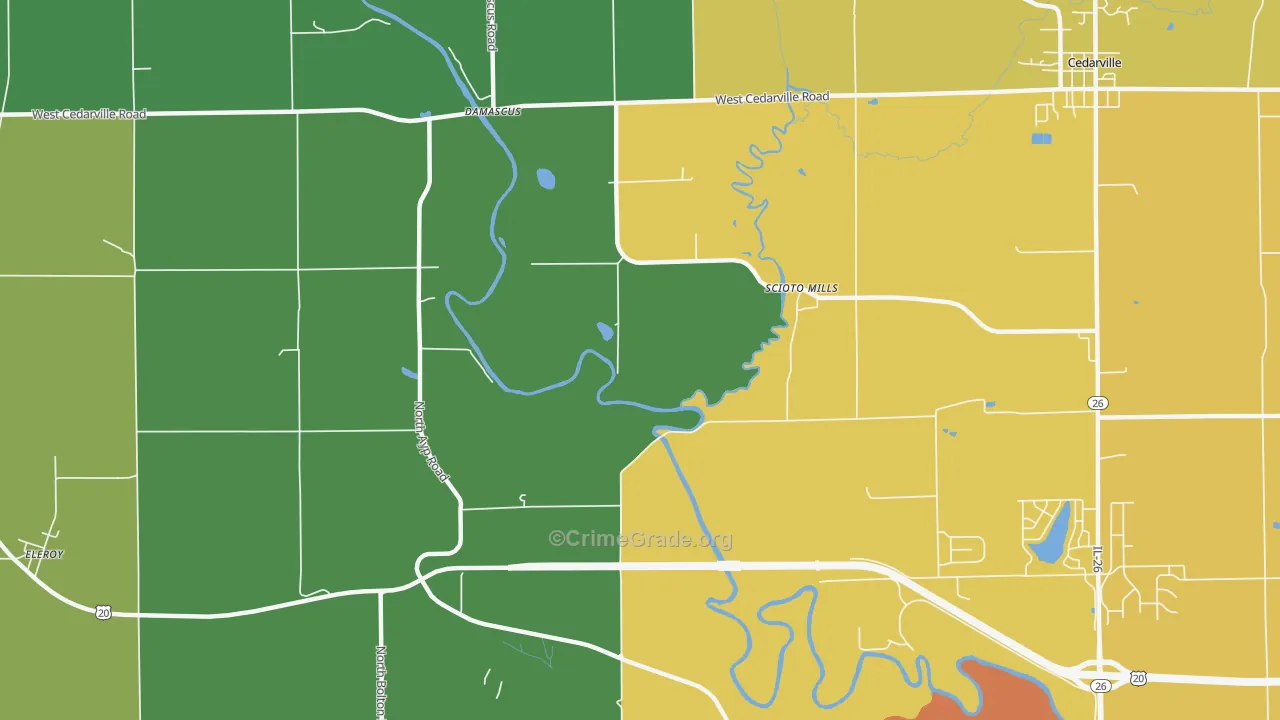 Scioto Mills, IL Map of Vandalism Rates