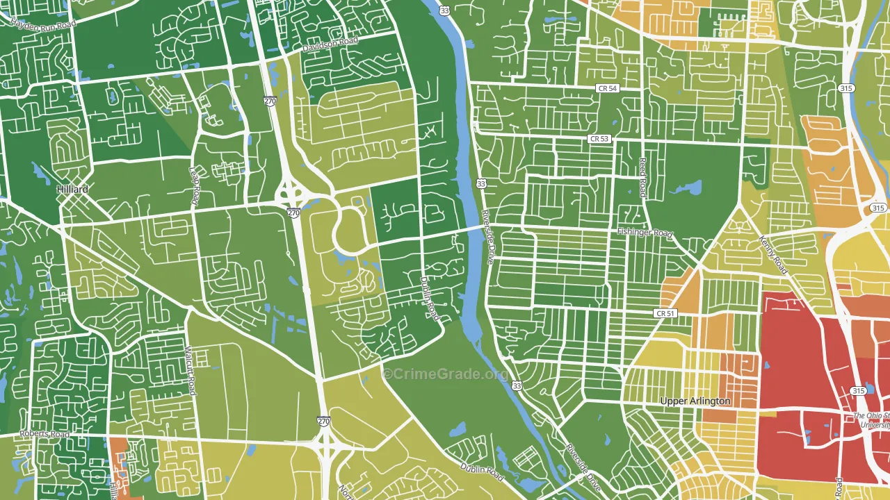 Scioto Trace, Columbus, OH Map of Vandalism Rates