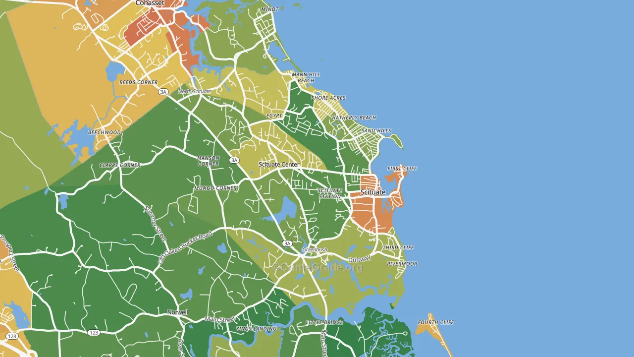 Scituate, MA Map of Vandalism Rates