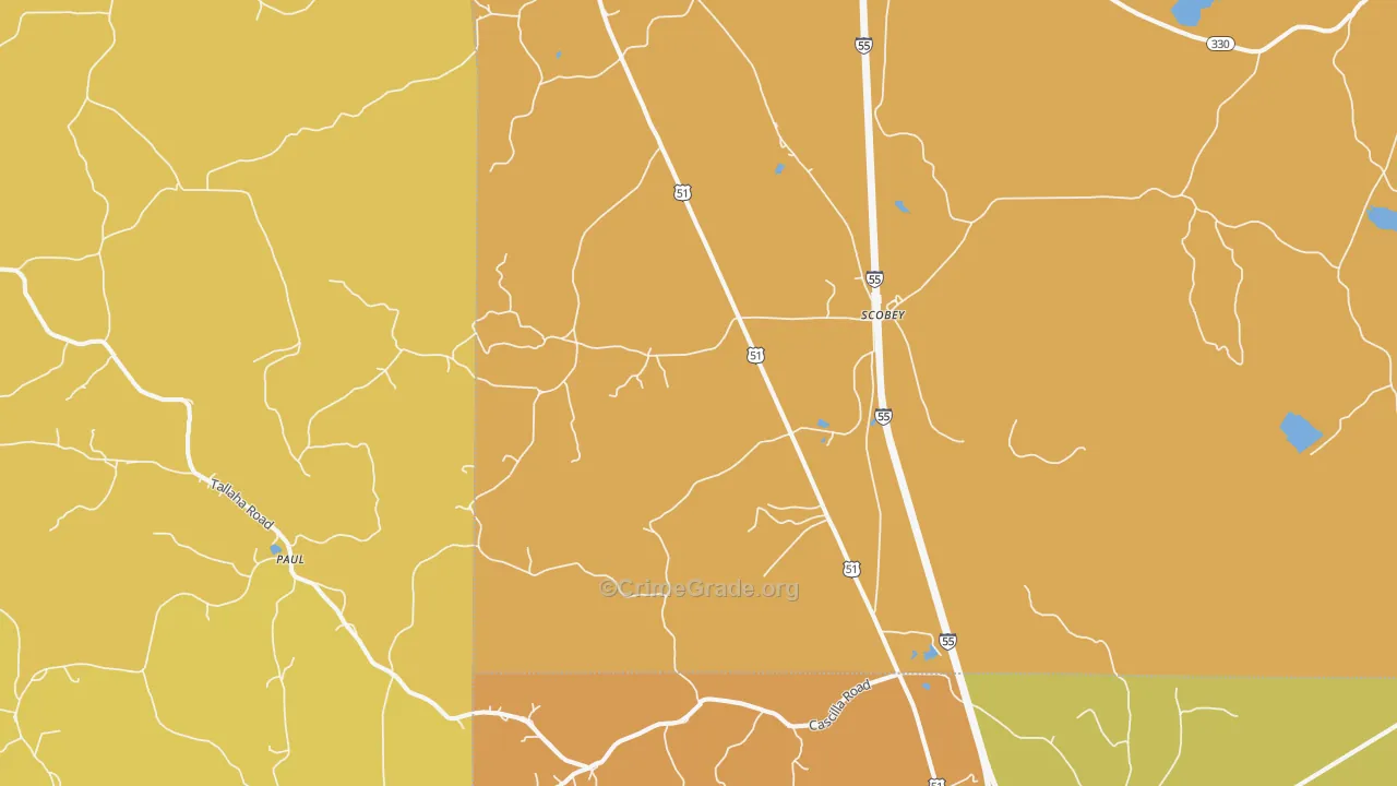 Scobey, MS Map of Vandalism Rates
