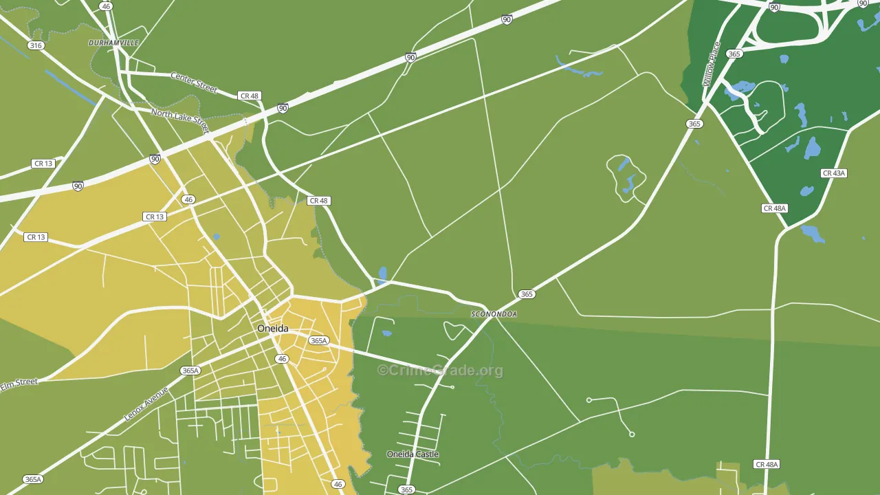 Sconondoa, NY Map of Vandalism Rates