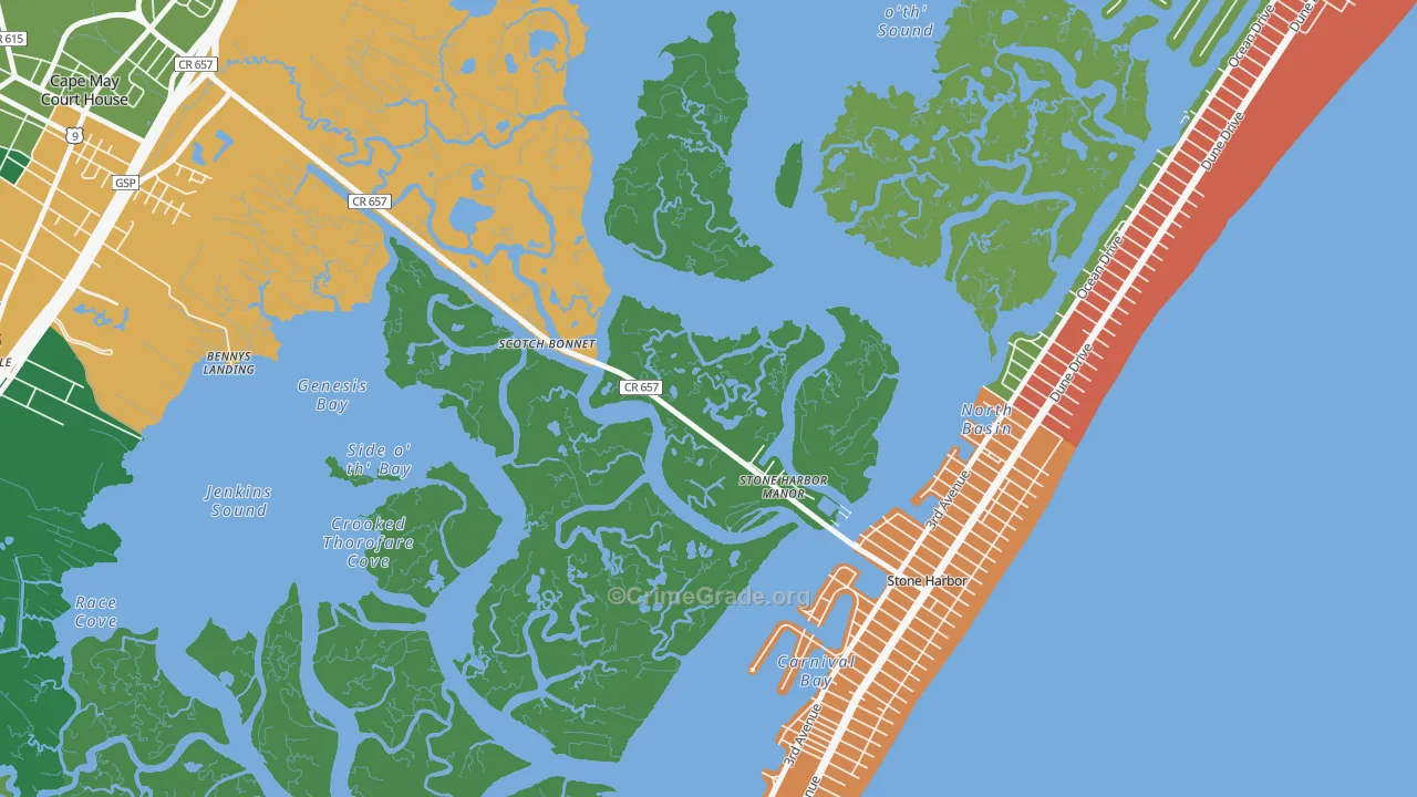 Scotch Bonnet, NJ Map of Vandalism Rates