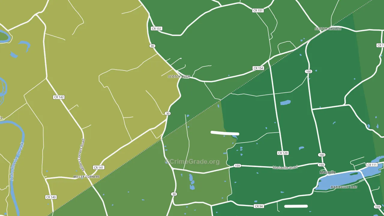 Scotch Bush, NY Map of Vandalism Rates