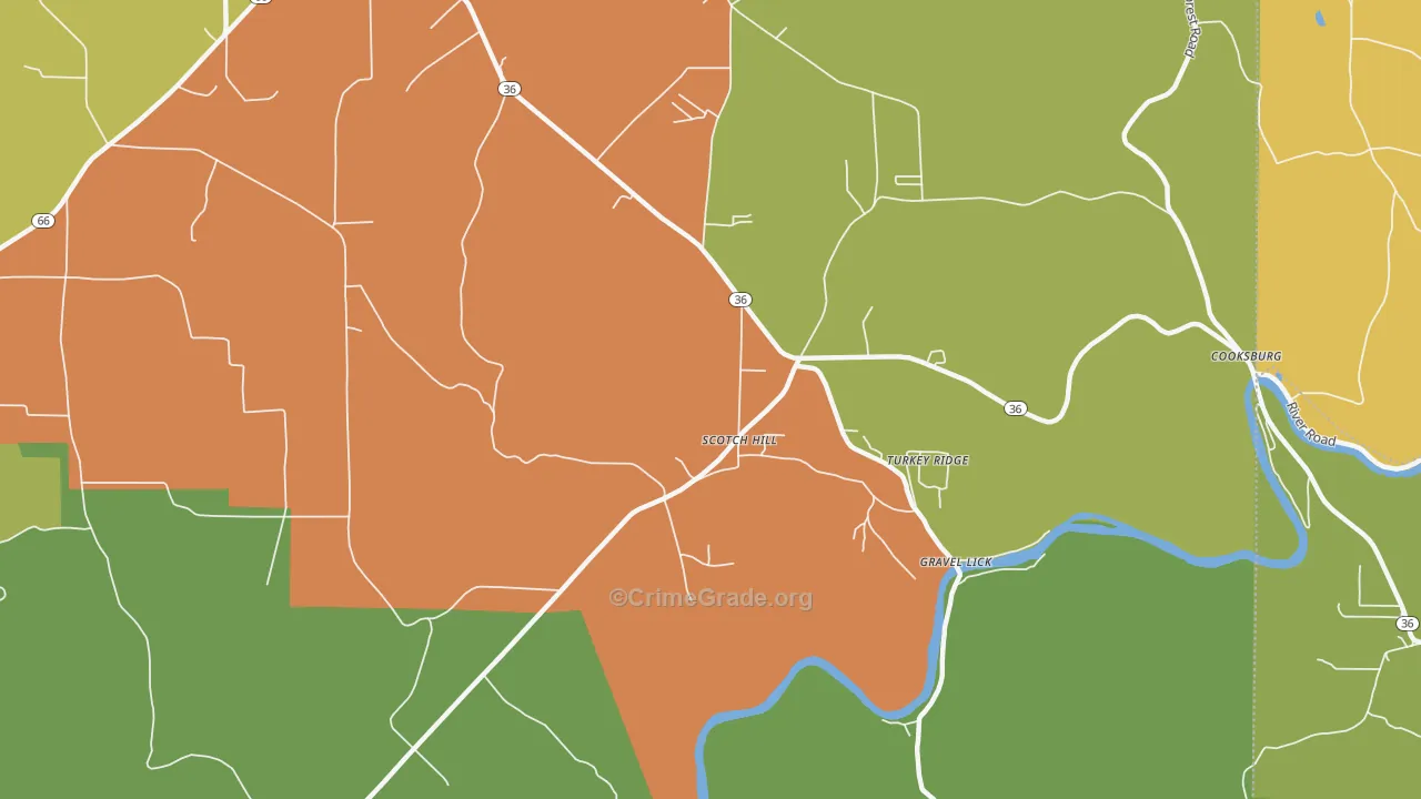 Scotch Hill, PA Map of Vandalism Rates