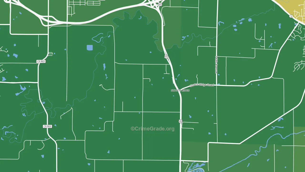 Scotch Ridge, IA Map of Vandalism Rates