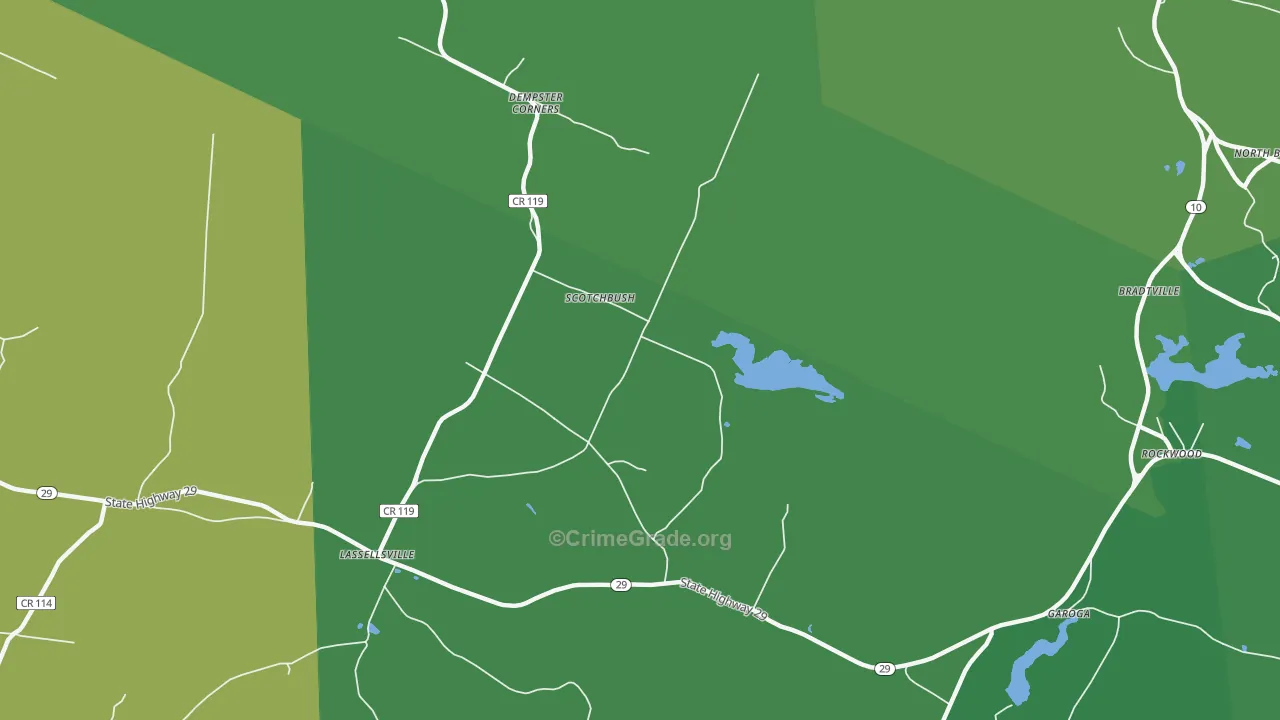Scotchbrush, NY Map of Vandalism Rates