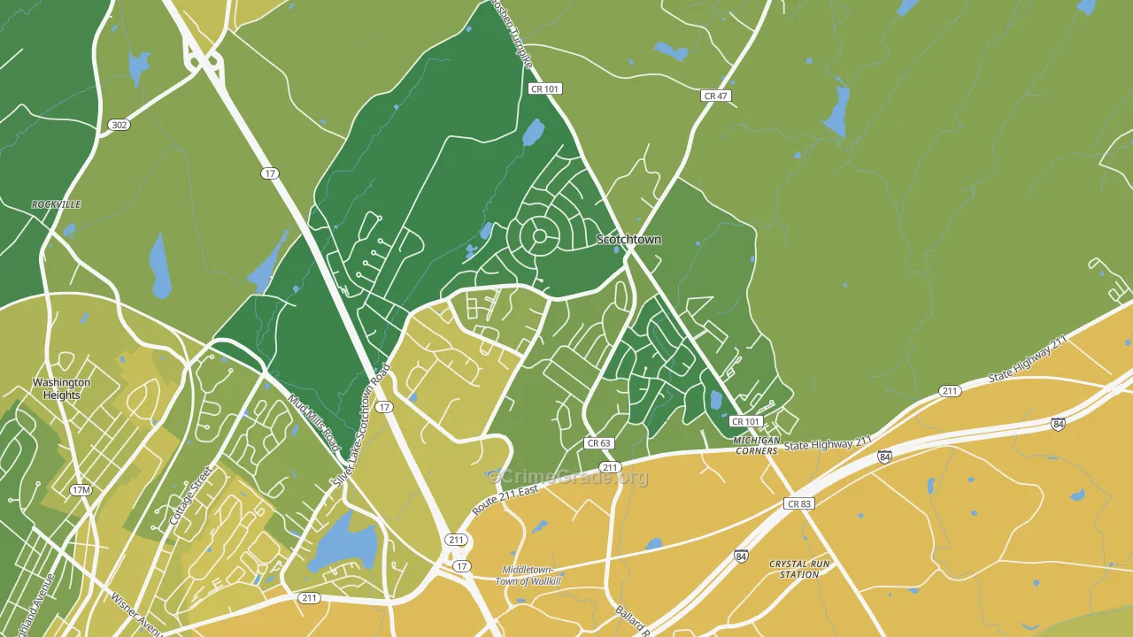 Scotchtown, NY Map of Vandalism Rates