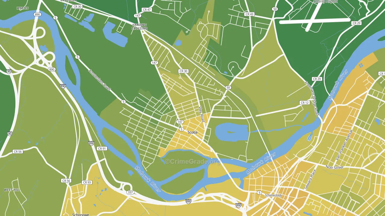 Scotia, NY Map of Vandalism Rates