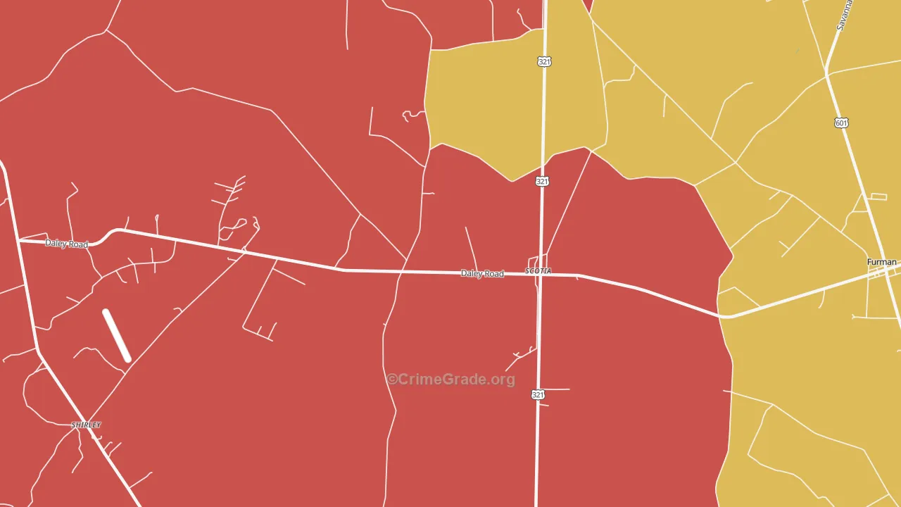 Scotia, SC Map of Vandalism Rates