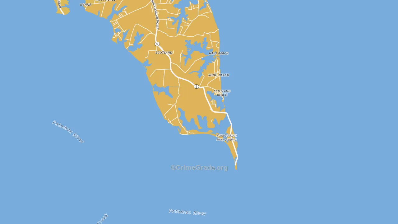 Scotland Beach, MD Map of Vandalism Rates