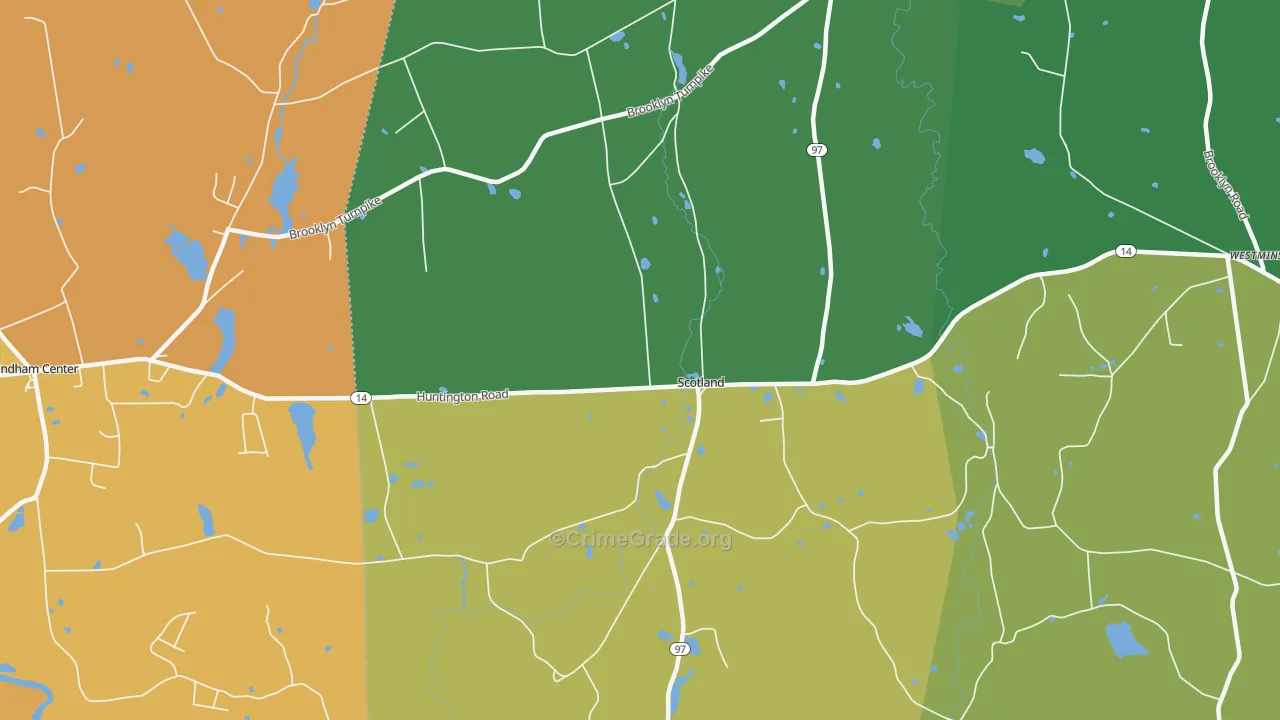 Scotland, CT Map of Vandalism Rates