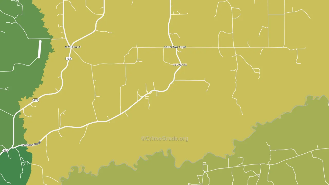 Scotland Fork, MS Map of Vandalism Rates