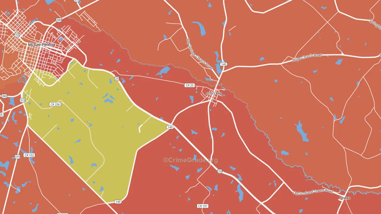 Scotland, GA Map of Vandalism Rates