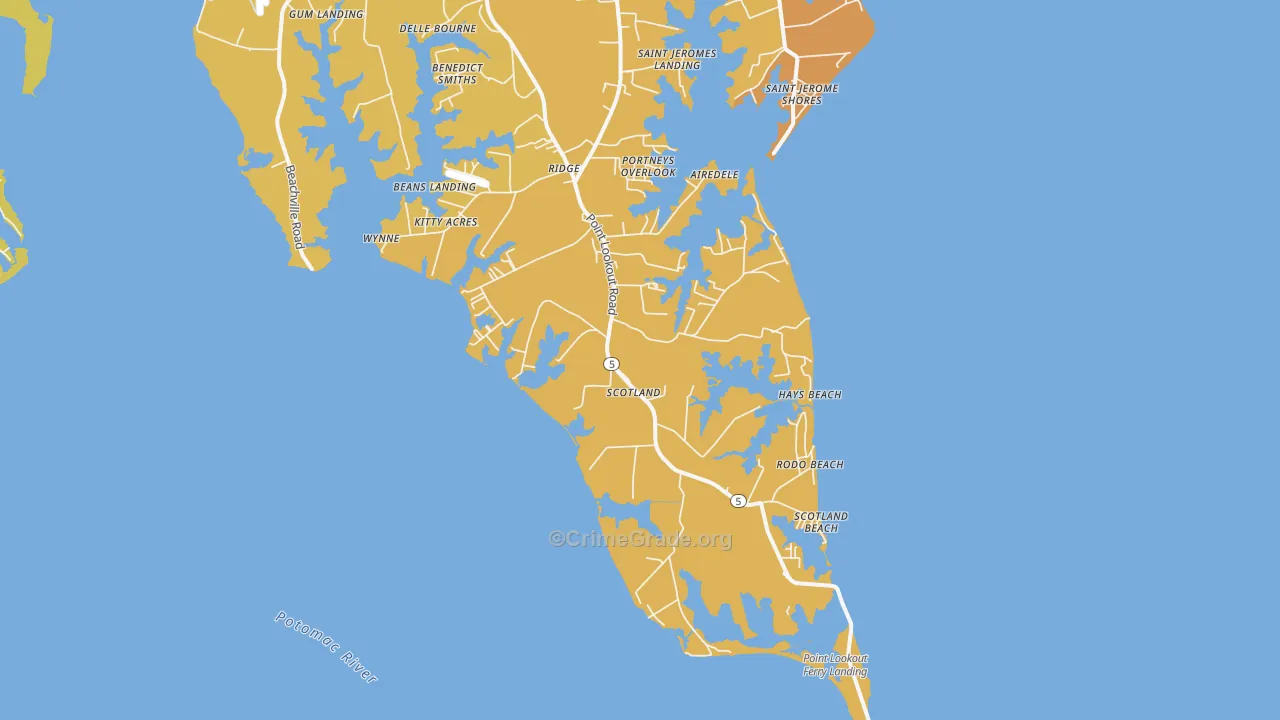 Scotland, MD Map of Vandalism Rates
