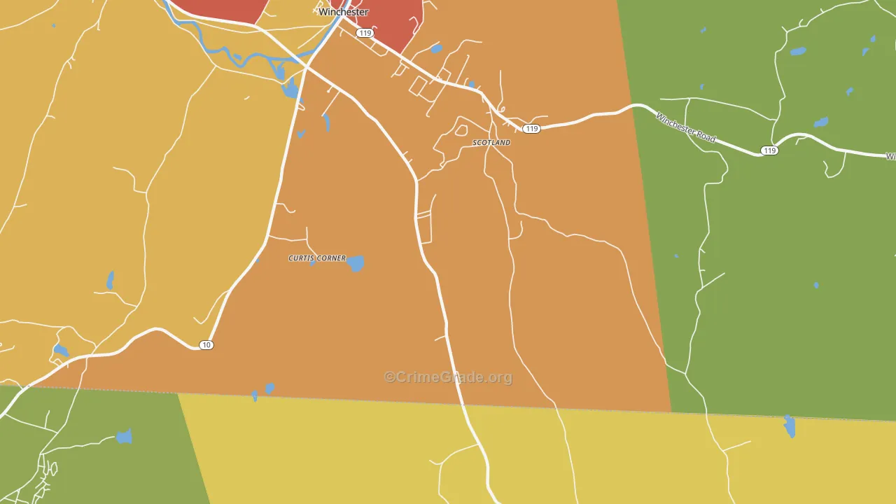 Scotland, NH Map of Vandalism Rates